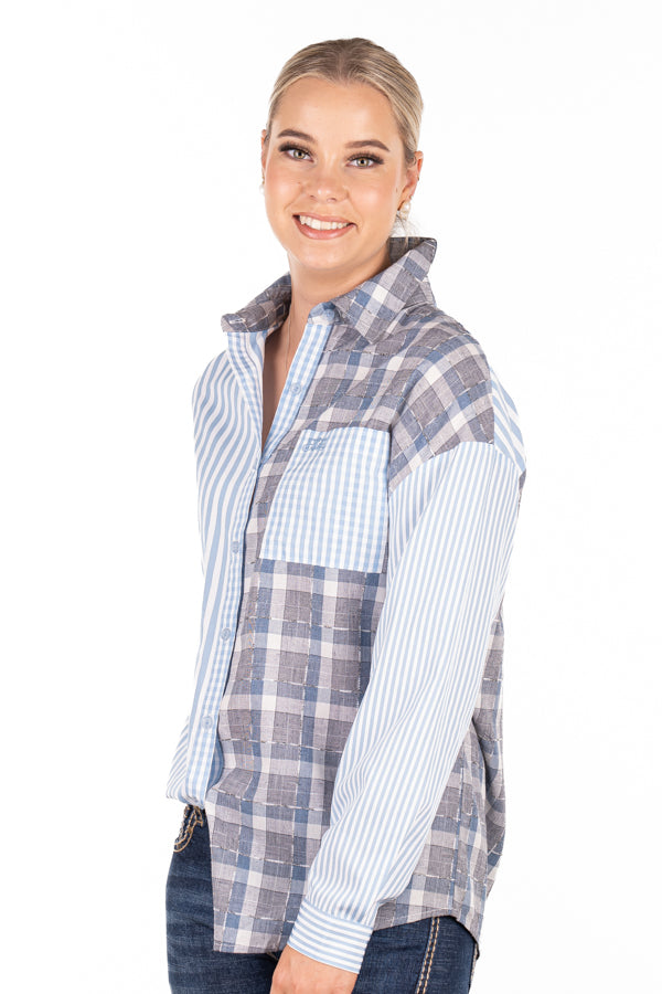 The LC Collection - LC43-7 Blue Check & Blue Stripe Mix