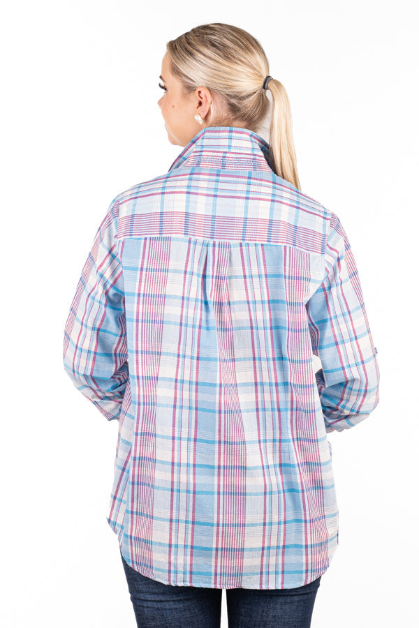 The LC Collection - LC03-2001 Baby Blue, Purple & White Check