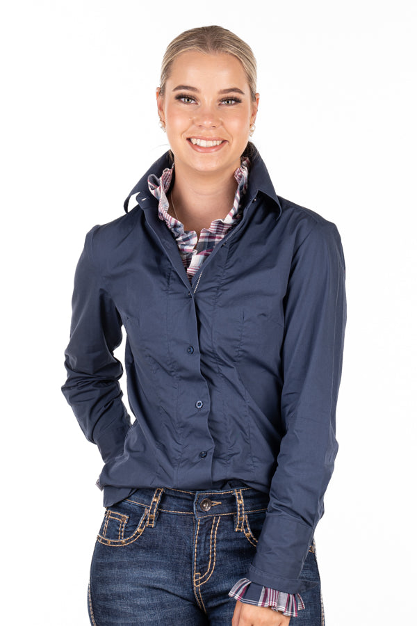 Fitted - M2001 Ink Navy with Navy Blue, White & Purple Check Contrast