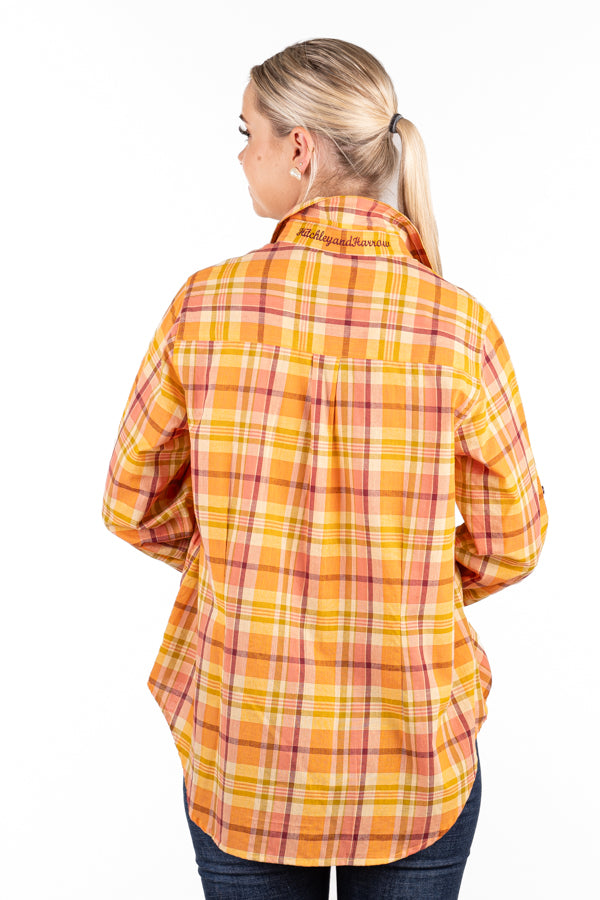 The LC Collection - LC03-2002 Burgundy, Orange & Yellow Check