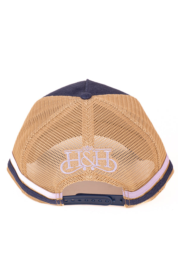 Trucker Cap - Navy, Camel & Lilac