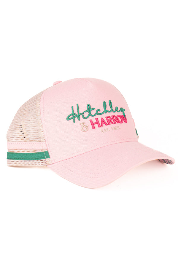 Trucker Cap - Baby Pink, Green & Beige