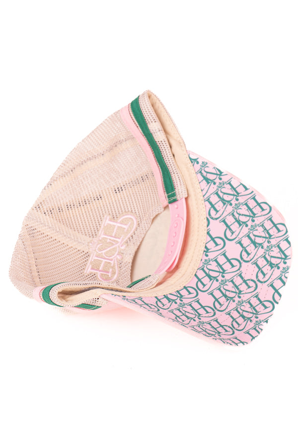 Trucker Cap - Baby Pink, Green & Beige
