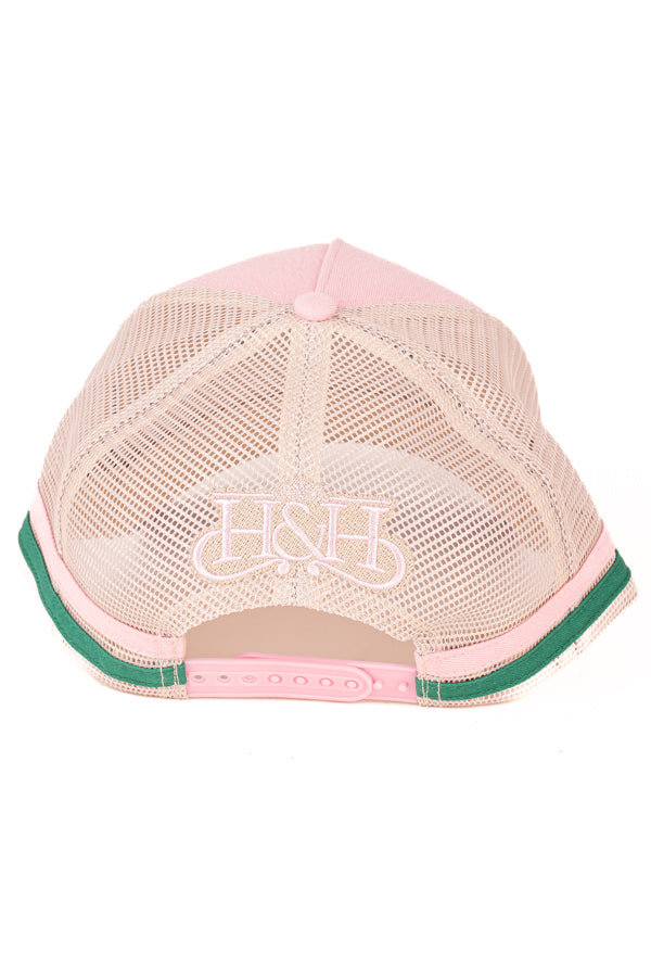 Trucker Cap - Baby Pink, Green & Beige