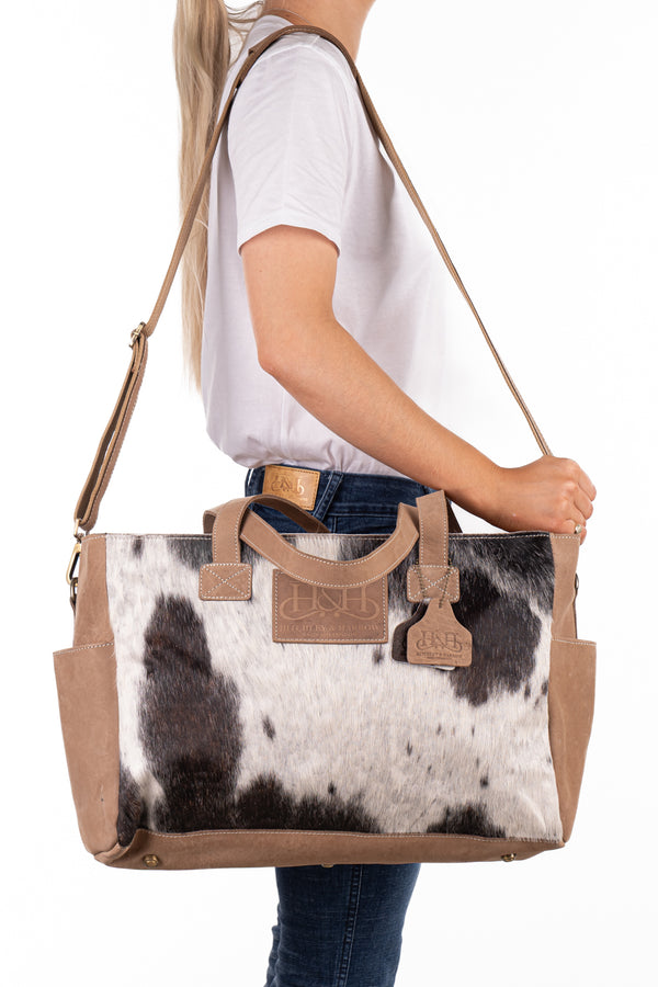 Nappy Bag - Hide and Tobacco Leather HNB49