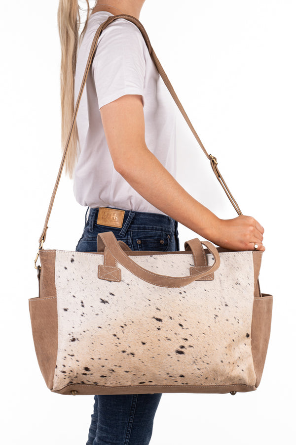 Nappy Bag - Hide and Tobacco Leather HNB53