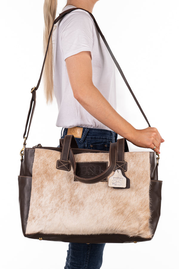 Nappy Bag - Hide and Tobacco Leather HNB76