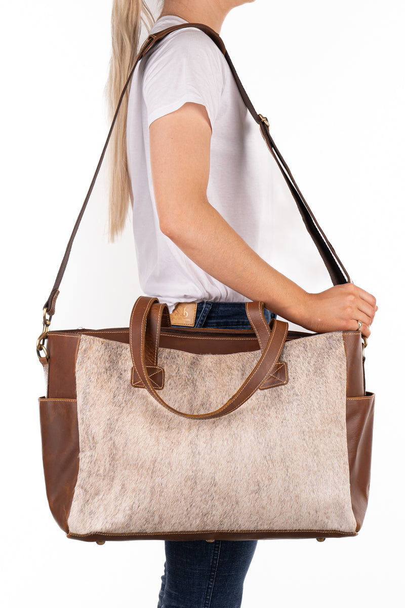 Nappy Bag - Hide and Tobacco Leather HNB77
