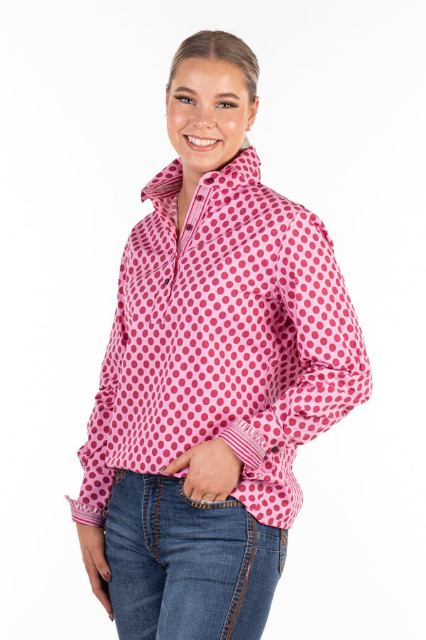 Loose Fit - O2009 Baby Pink & Cerise Polka Dot