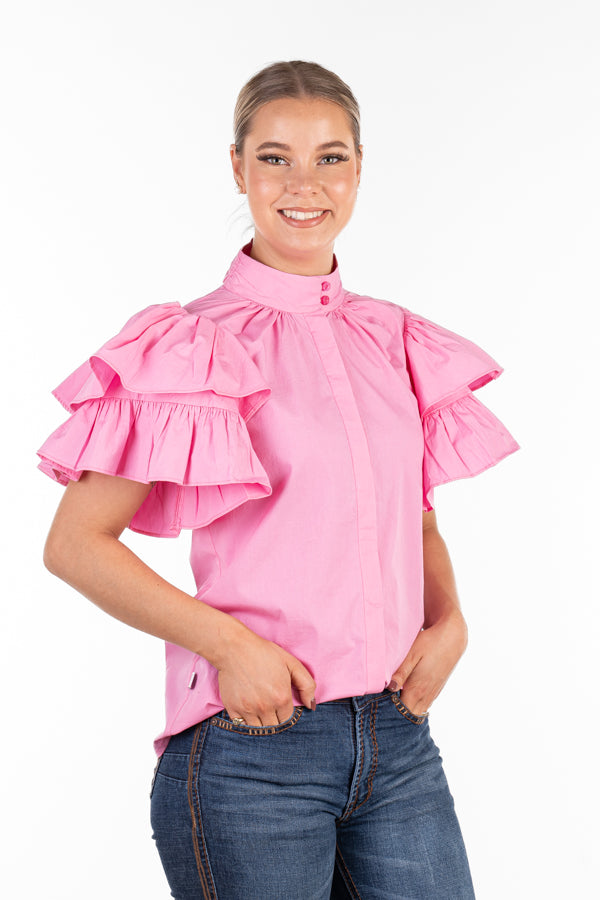 The LC Collection - LC108-2001 Baby Pink Ruffle Sleeve