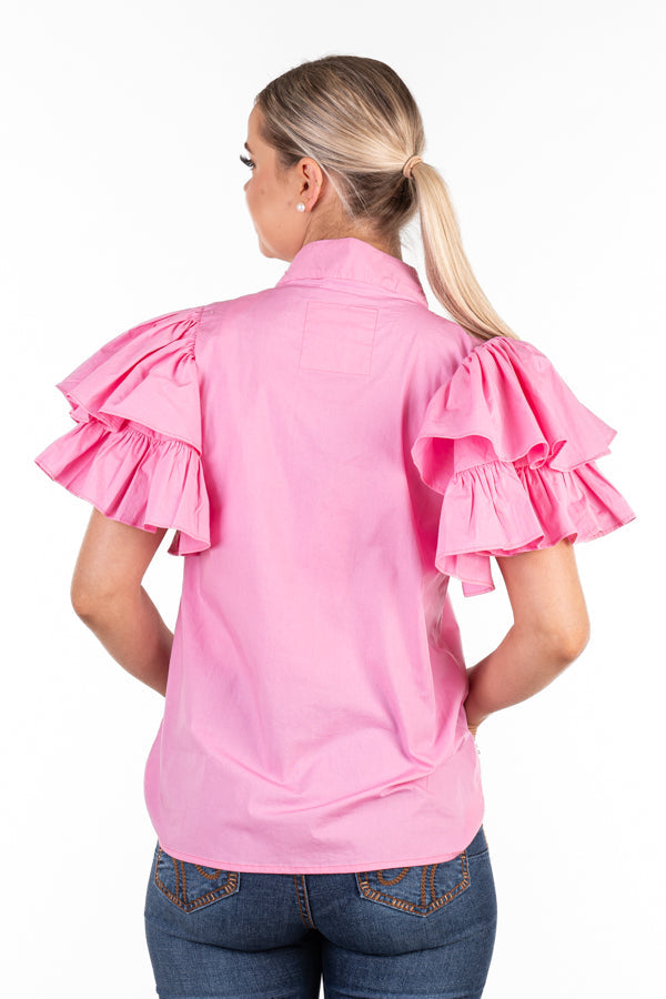 The LC Collection - LC108-2001 Baby Pink Ruffle Sleeve