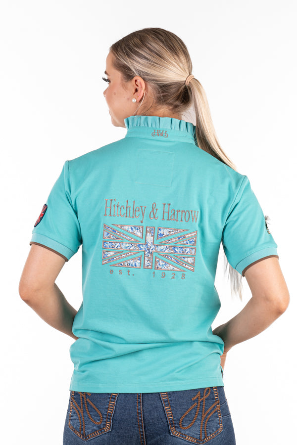 Loose Fit Polo - EL128 - Turquoise Frill Collar