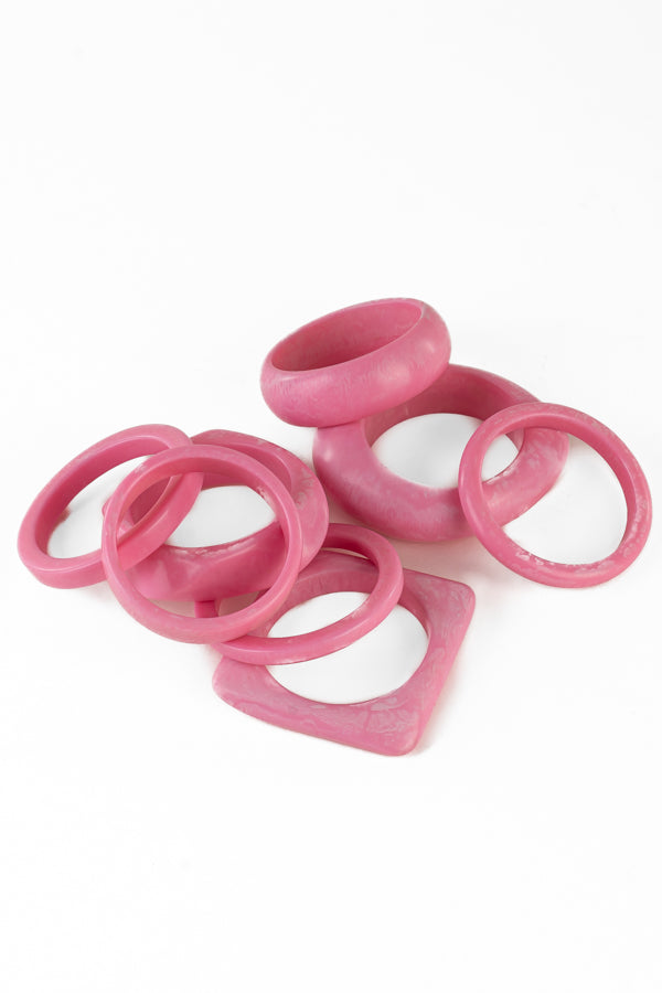 Resin Bangle - RB001 - Begonia Pink