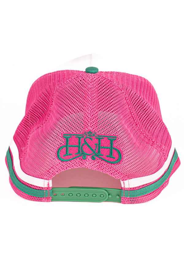 Trucker Cap - White, Hot Pink, & Emerald Green