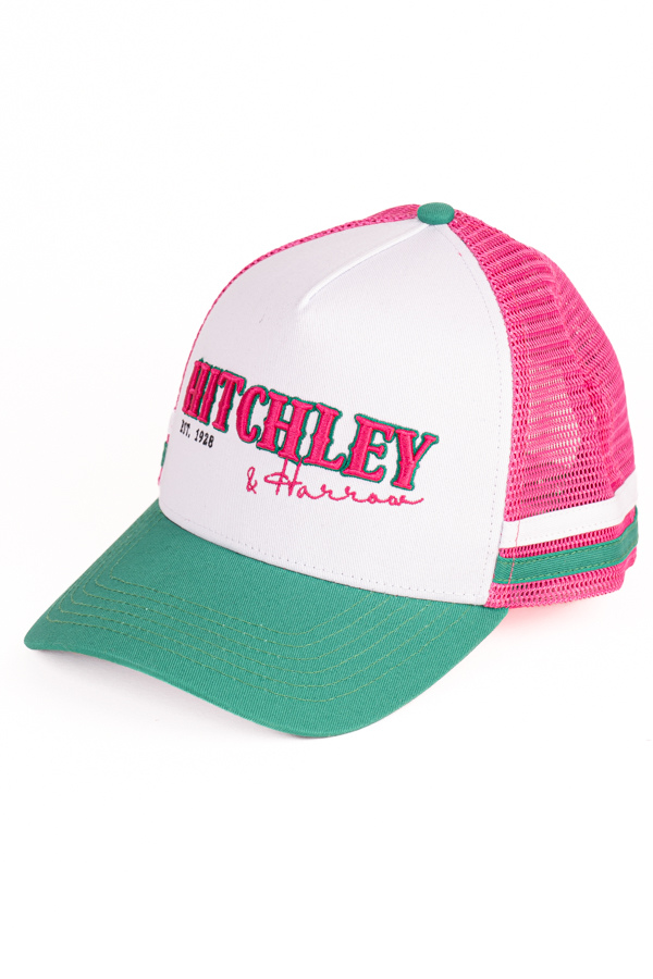 Trucker Cap - White, Hot Pink, & Emerald Green