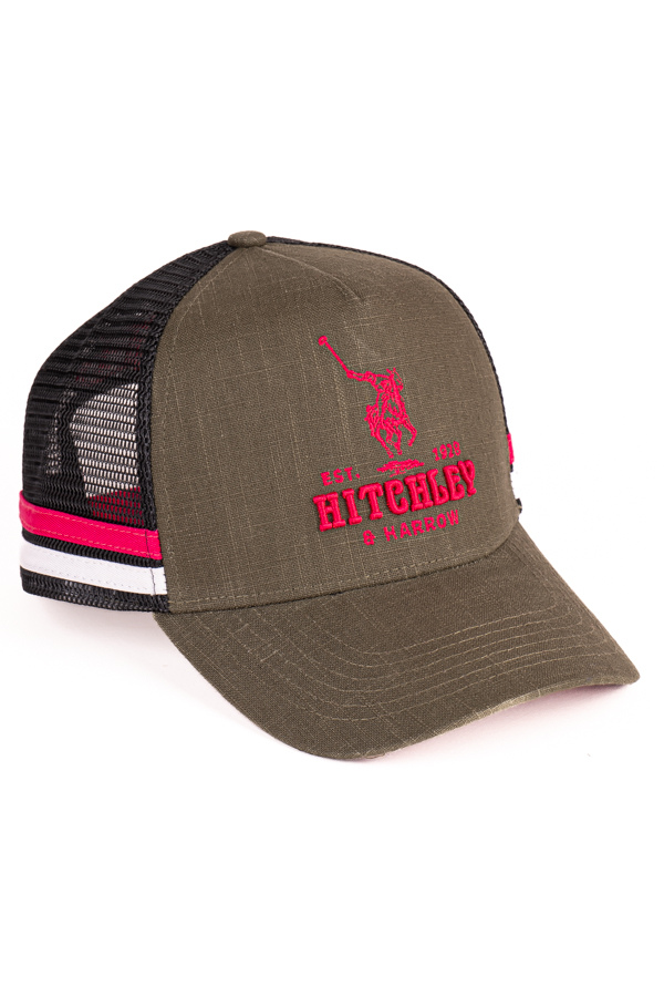 Trucker Cap - Dark Olive, Black, & Hot Pink
