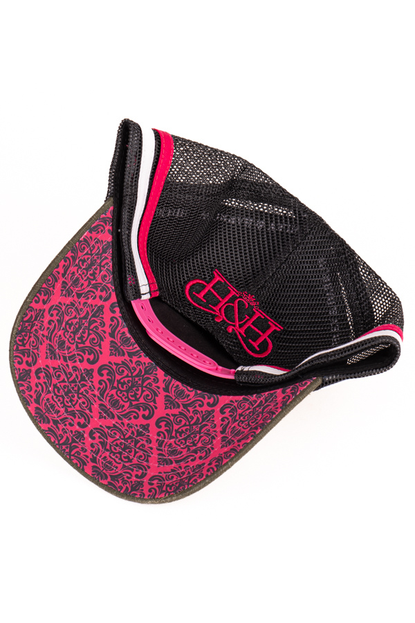 Trucker Cap - Dark Olive, Black, & Hot Pink