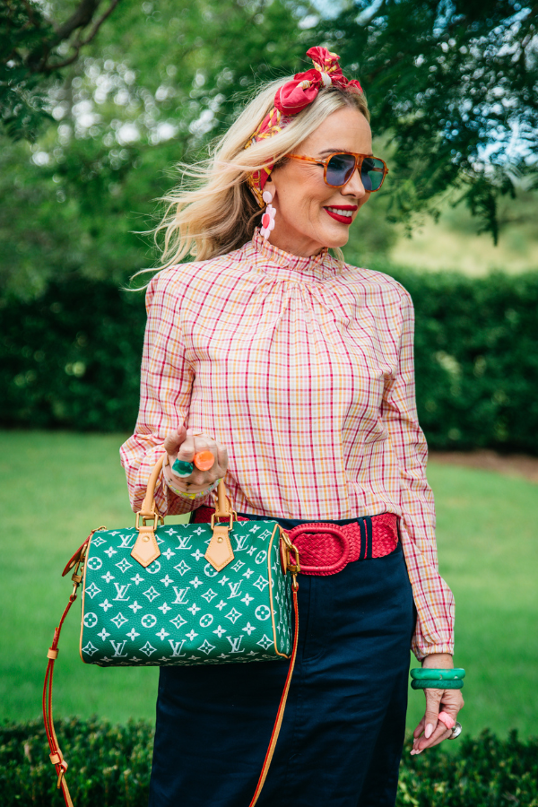 Wisteria Lane - WL344-2000 Mustard, Peach, & Pink Frill Neck