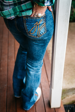 Comfort Cut High Rise - SR2161 "Greeley" Tan Stitch Jeans