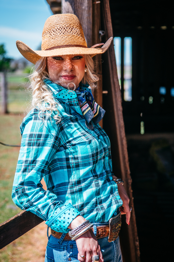 Fitted - RR01-2008 Turquoise Check