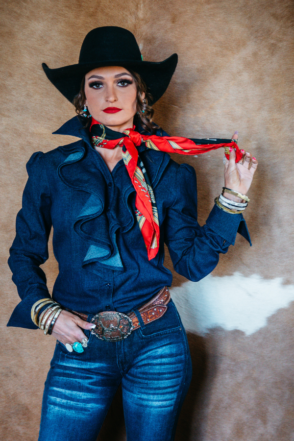 Fitted - MR102 Mega Ruffle - Denim