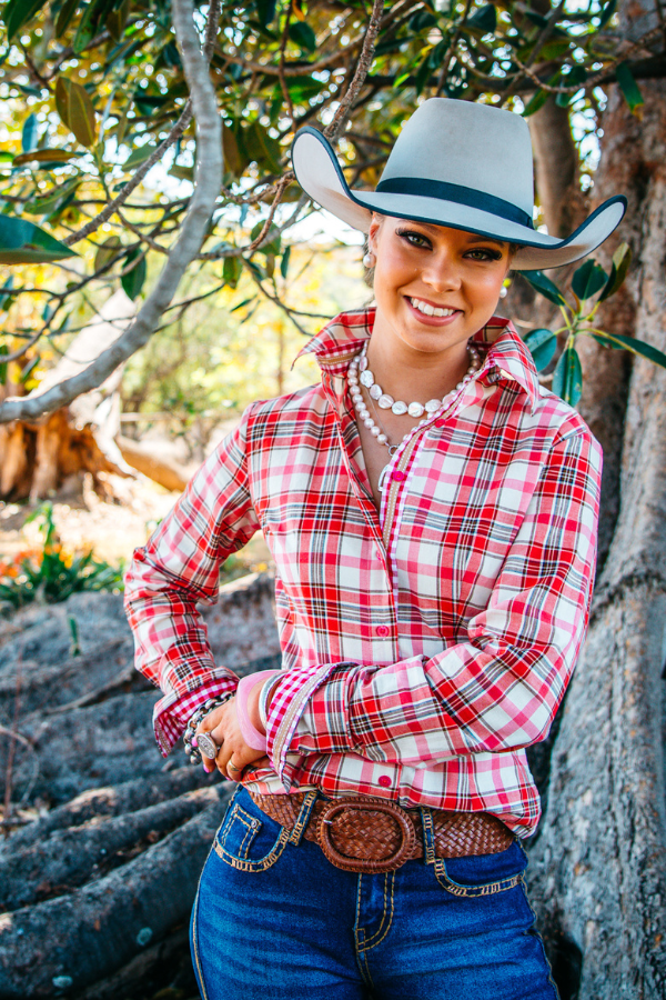 Fitted - RR01-18 Raspberry Collared Ranch Range Arena Shirt
