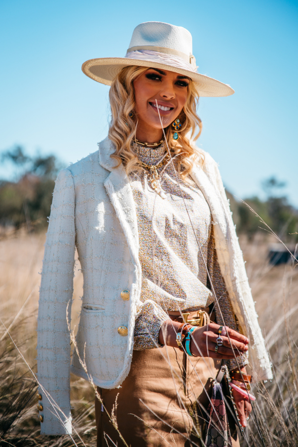 Bouclé Blazer - J13C-4 Cream