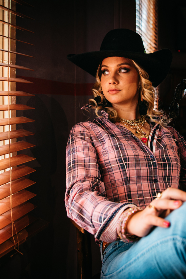 Fitted - RR01-30 Dusty Pink Check Collared Ranch Range Arena Shirt