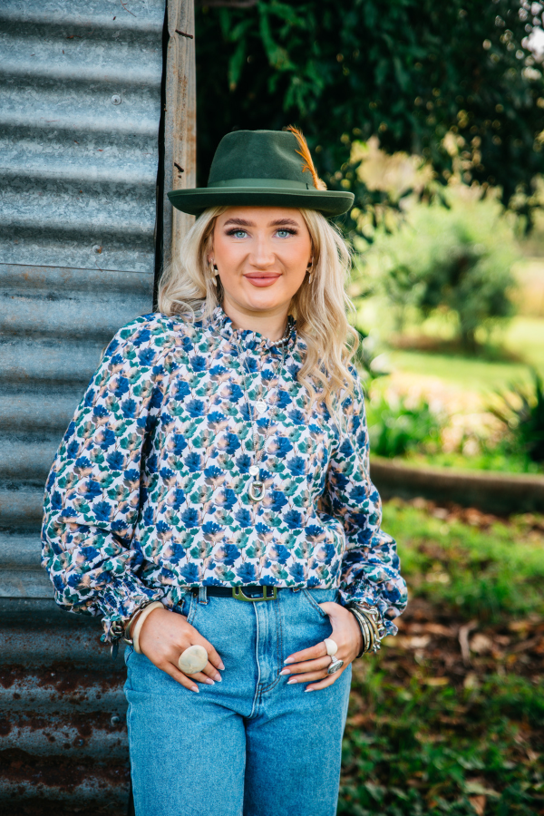 Linen Collection - LC36-2001 Brown, Navy, Tan & Khaki Printed Floral