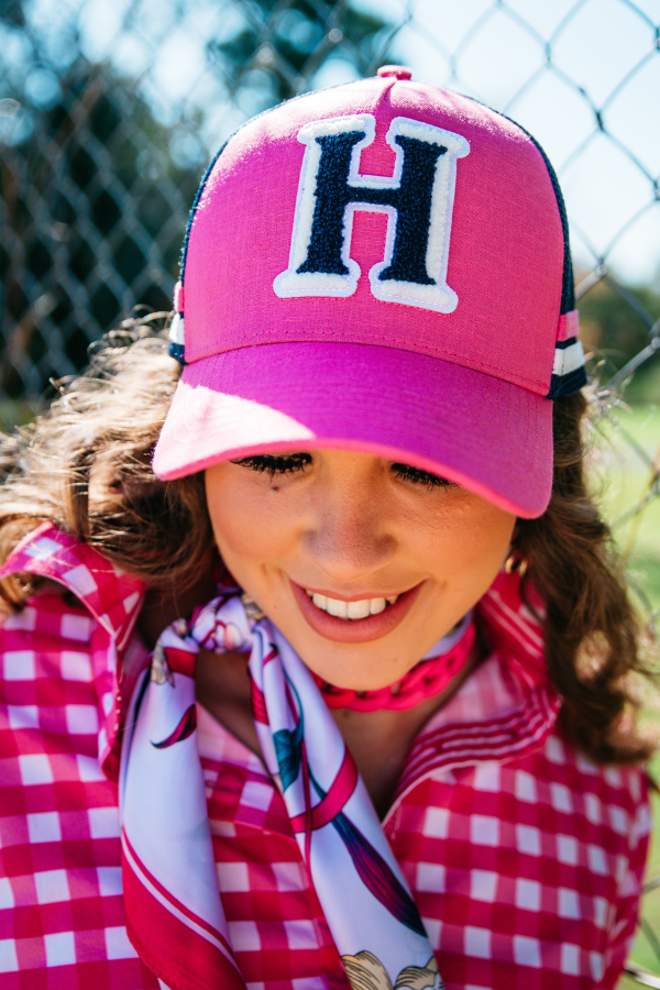 Trucker Cap - Pink & Navy Varsity