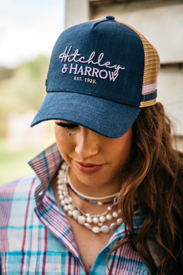 Trucker Cap - Navy, Camel & Lilac
