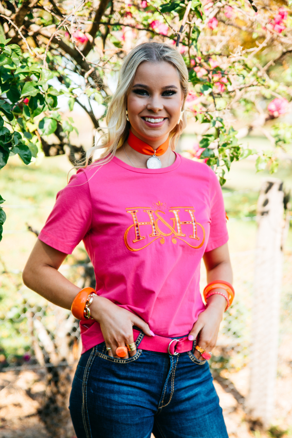 T Shirt - TS33 Hot Pink H&H Logo
