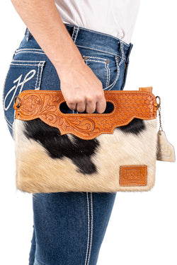 Hide and Tooled Clutch - Mini MHT41