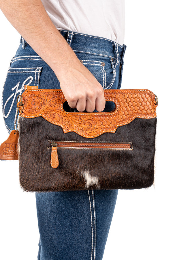 Hide and Tooled Clutch - Mini MHT41