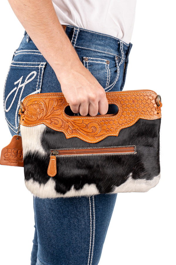 Hide and Tooled Clutch - Mini MHT43