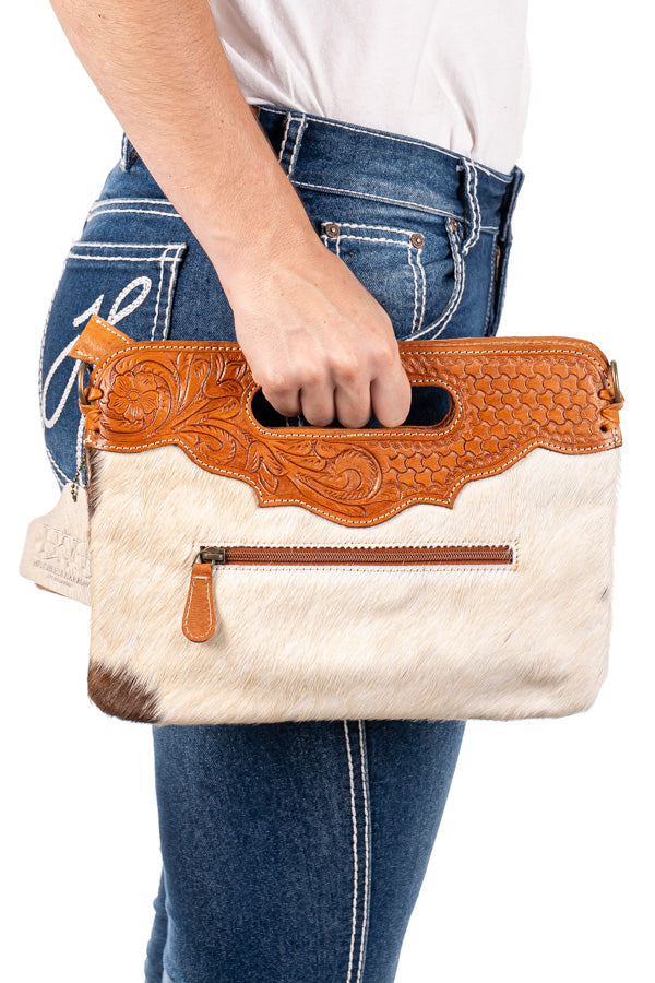 Hide and Tooled Clutch - Mini MHT45