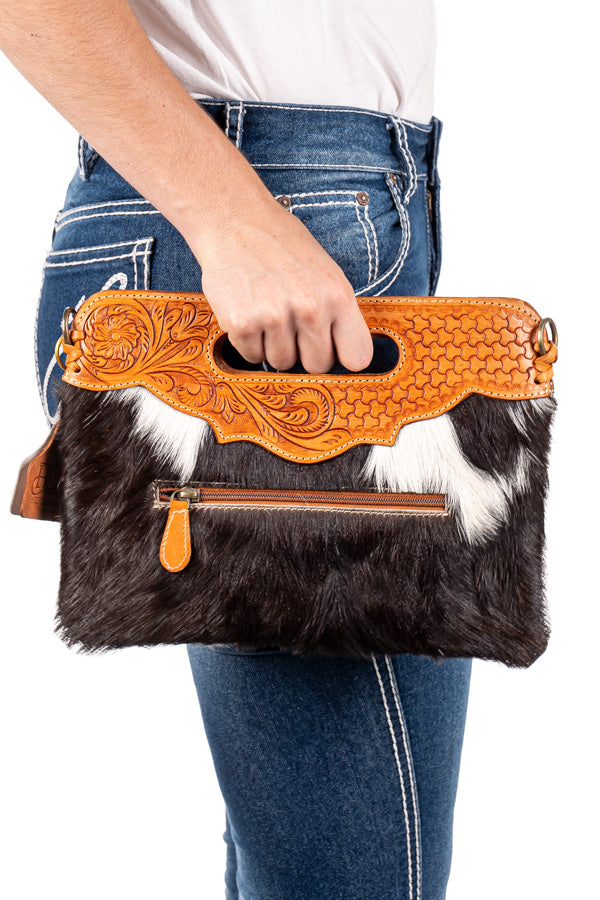 Hide and Tooled Clutch - Mini MHT46