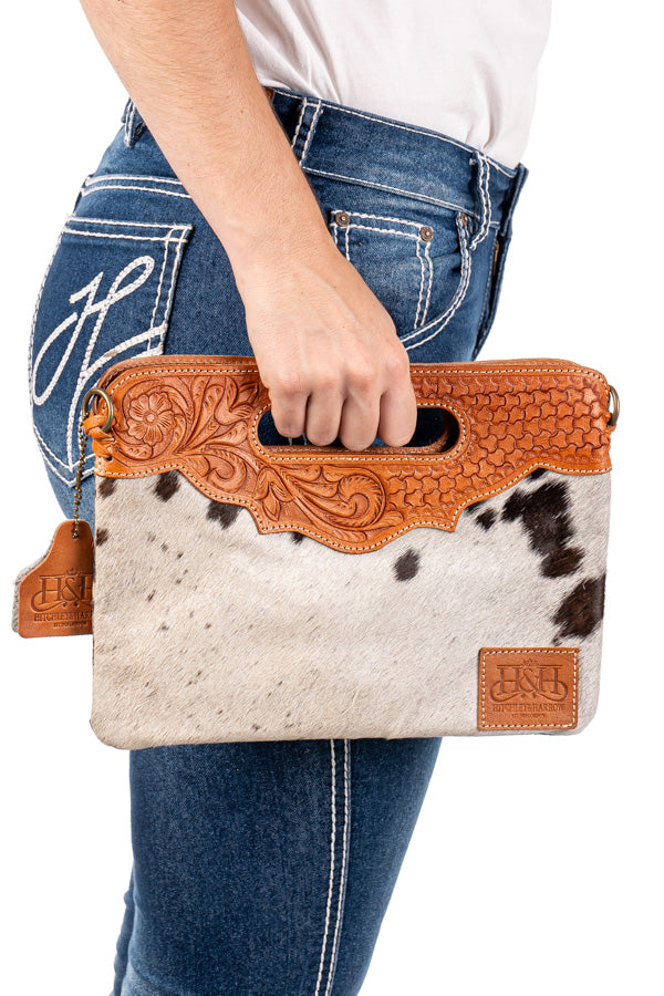Hide and Tooled Clutch - Mini MHT47
