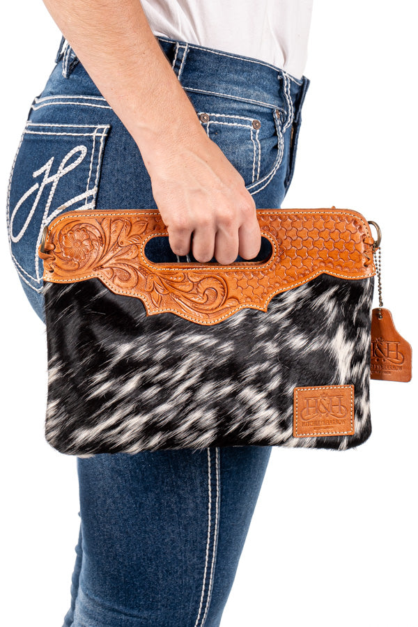 Hide and Tooled Clutch - Mini MHT50