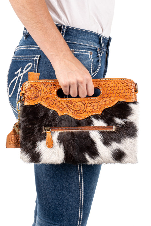 Hide and Tooled Clutch - Mini MHT51