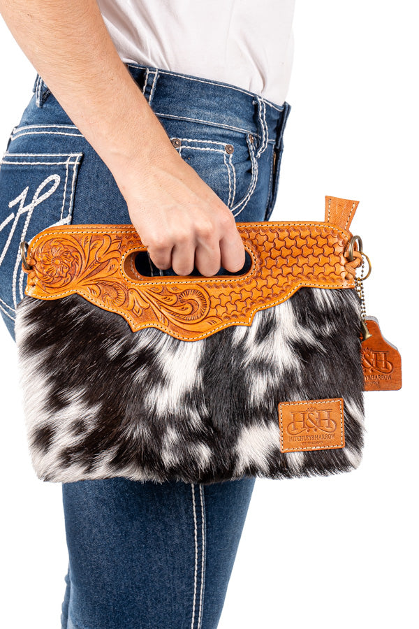 Hide and Tooled Clutch - Mini MHT52