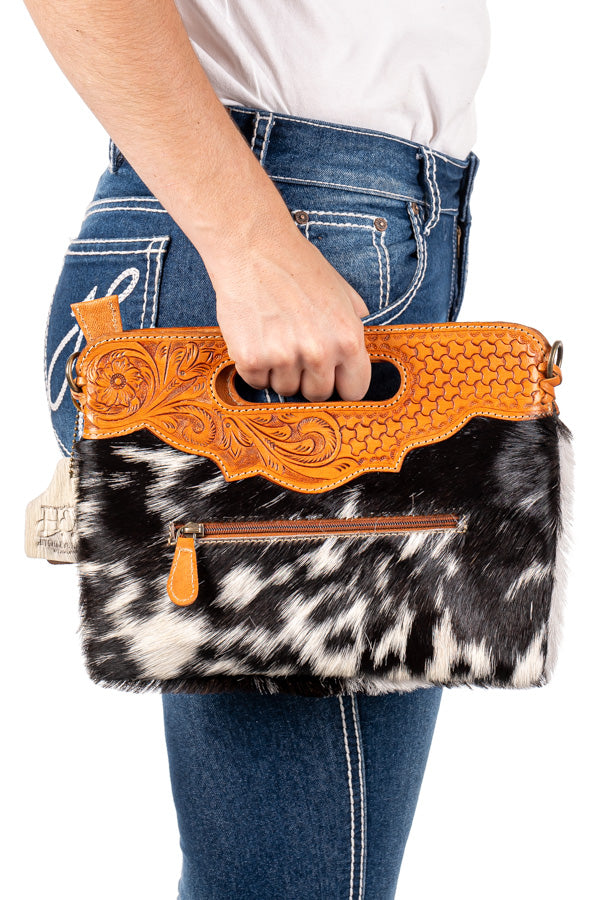 Hide and Tooled Clutch - Mini MHT52