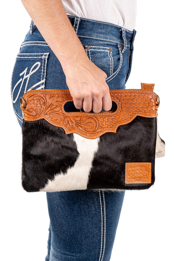 Hide and Tooled Clutch - Mini MHT53