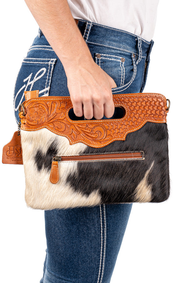 Hide and Tooled Clutch - Mini MHT53