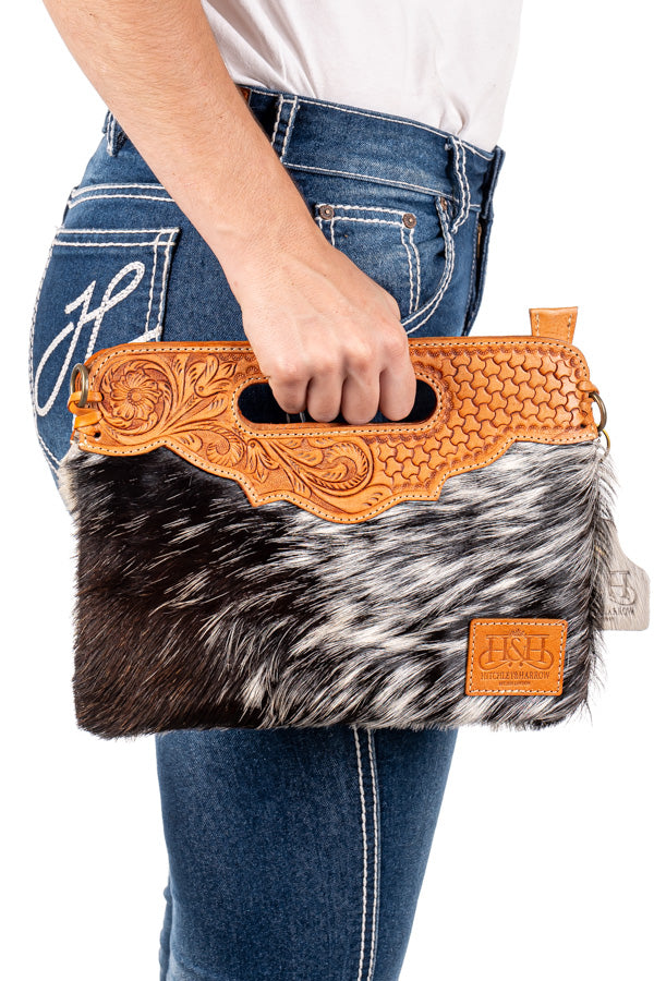 Hide and Tooled Clutch - Mini MHT54