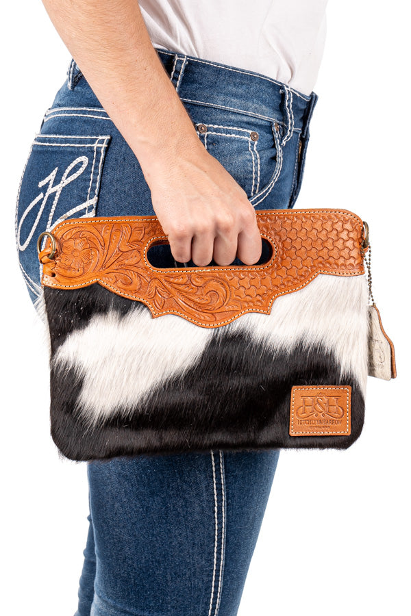 Hide and Tooled Clutch - Mini MHT55