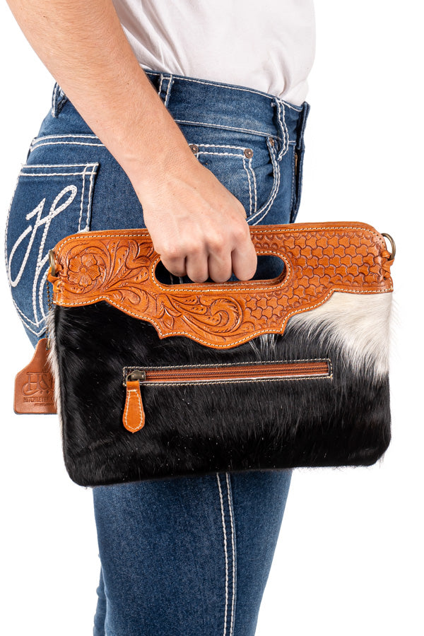 Hide and Tooled Clutch - Mini MHT55