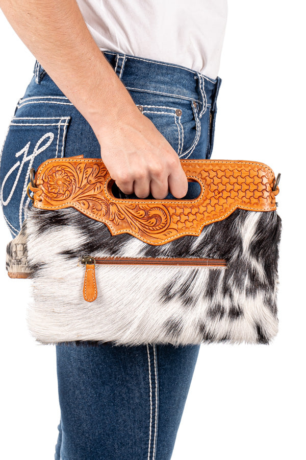 Hide and Tooled Clutch - Mini MHT56