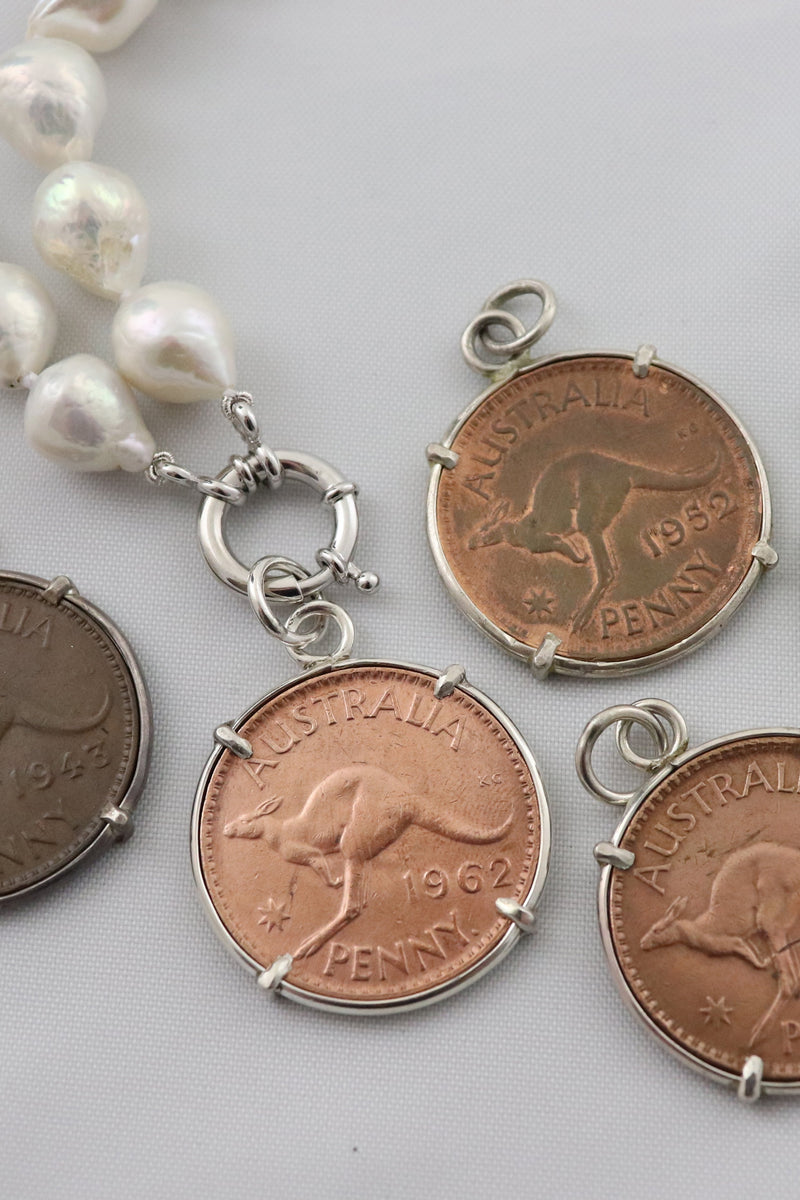 P10 Penny Coin Pendant - Kangaroo