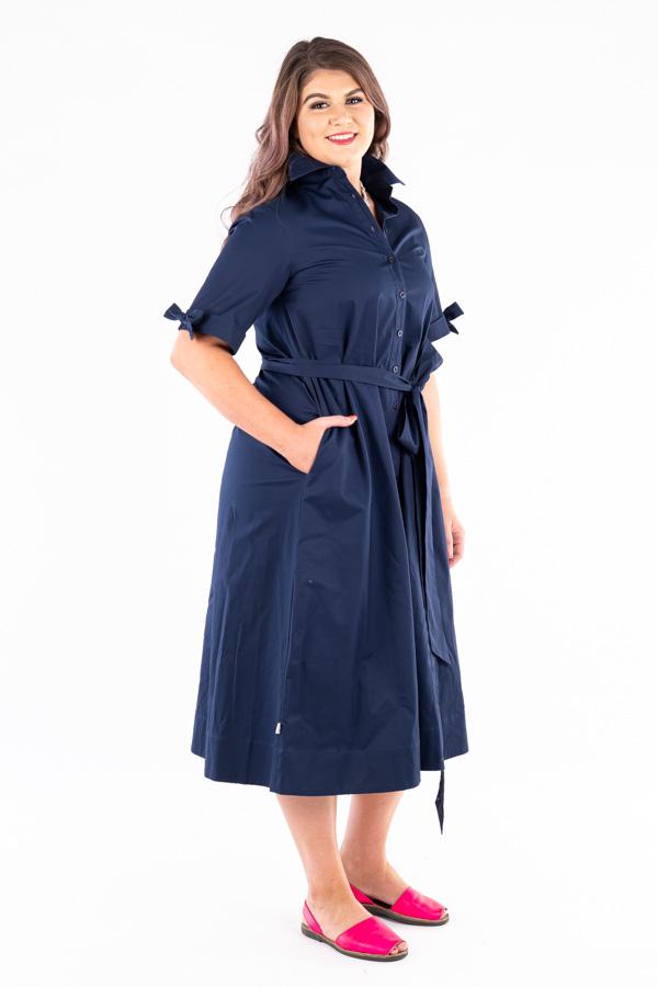Linen Collection - LC20 Navy Cotton Shirt Dress